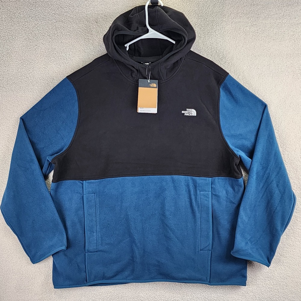 The North Face TKA Glacier Hoodie Men XXL Blue Black Gorpcore Outdoor Fleece‎ - Picture 10 of 13